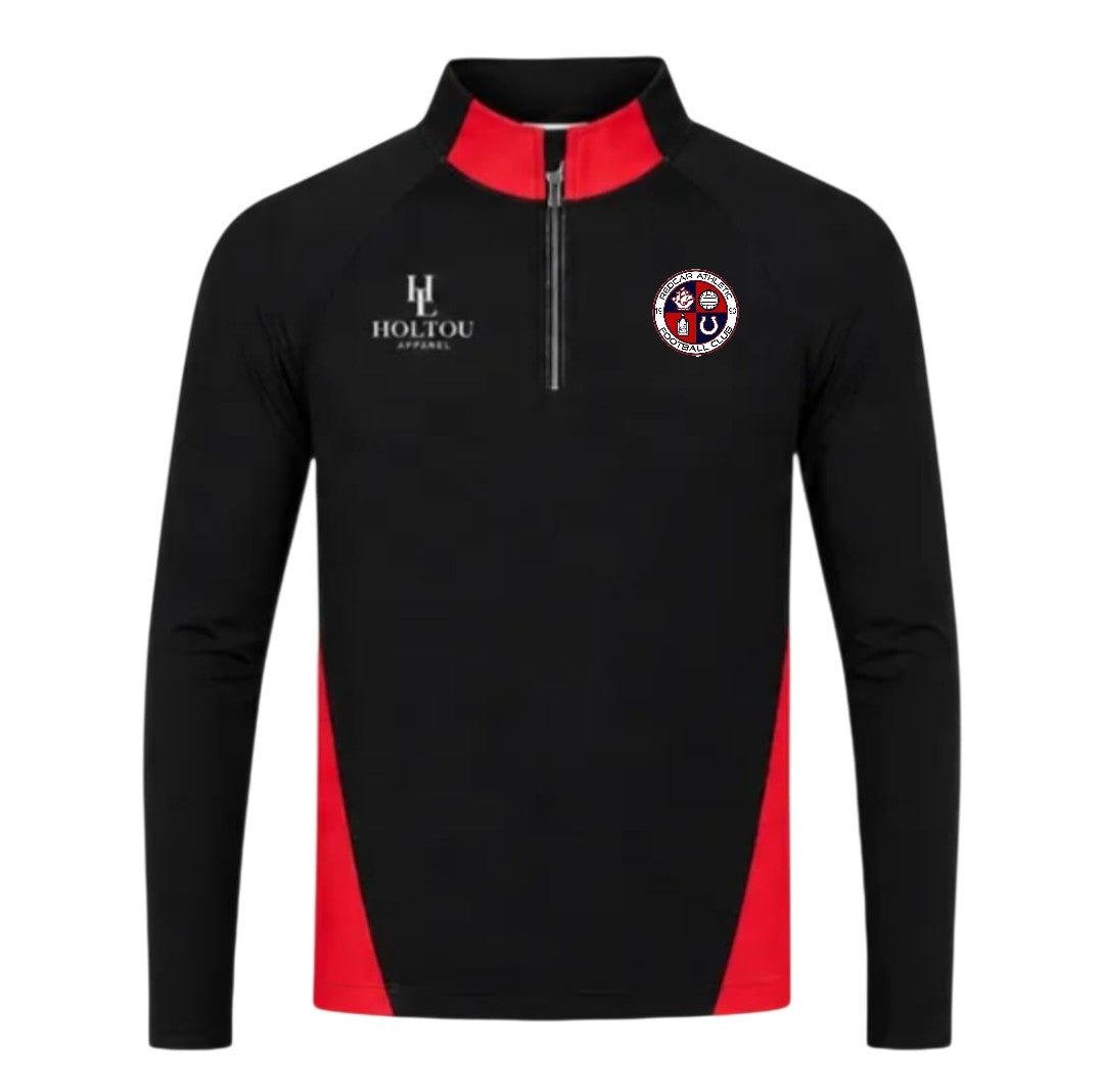 Red/Black 1/4 zip training tops