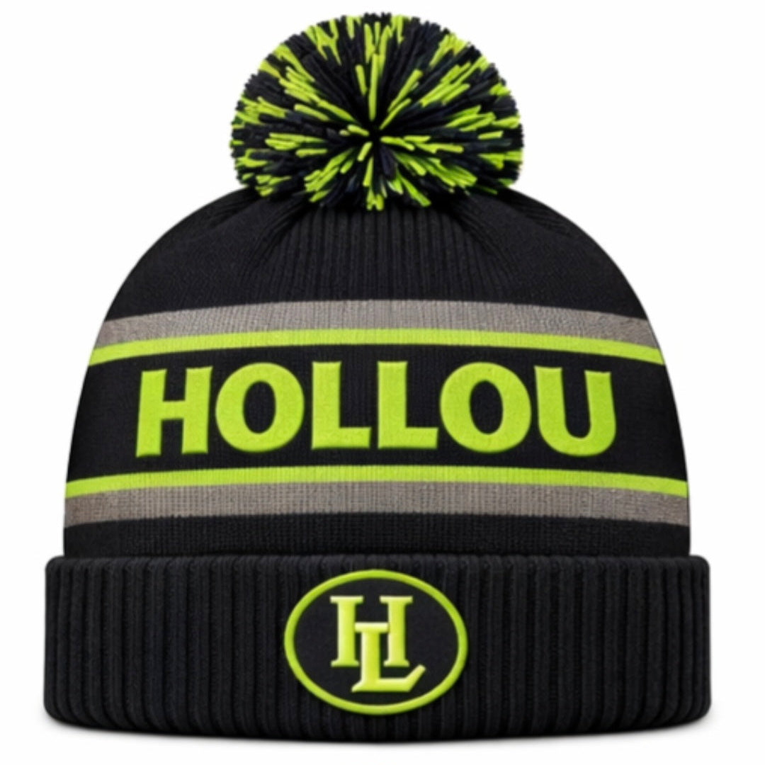 Black Hollou Sports Bobble Hat